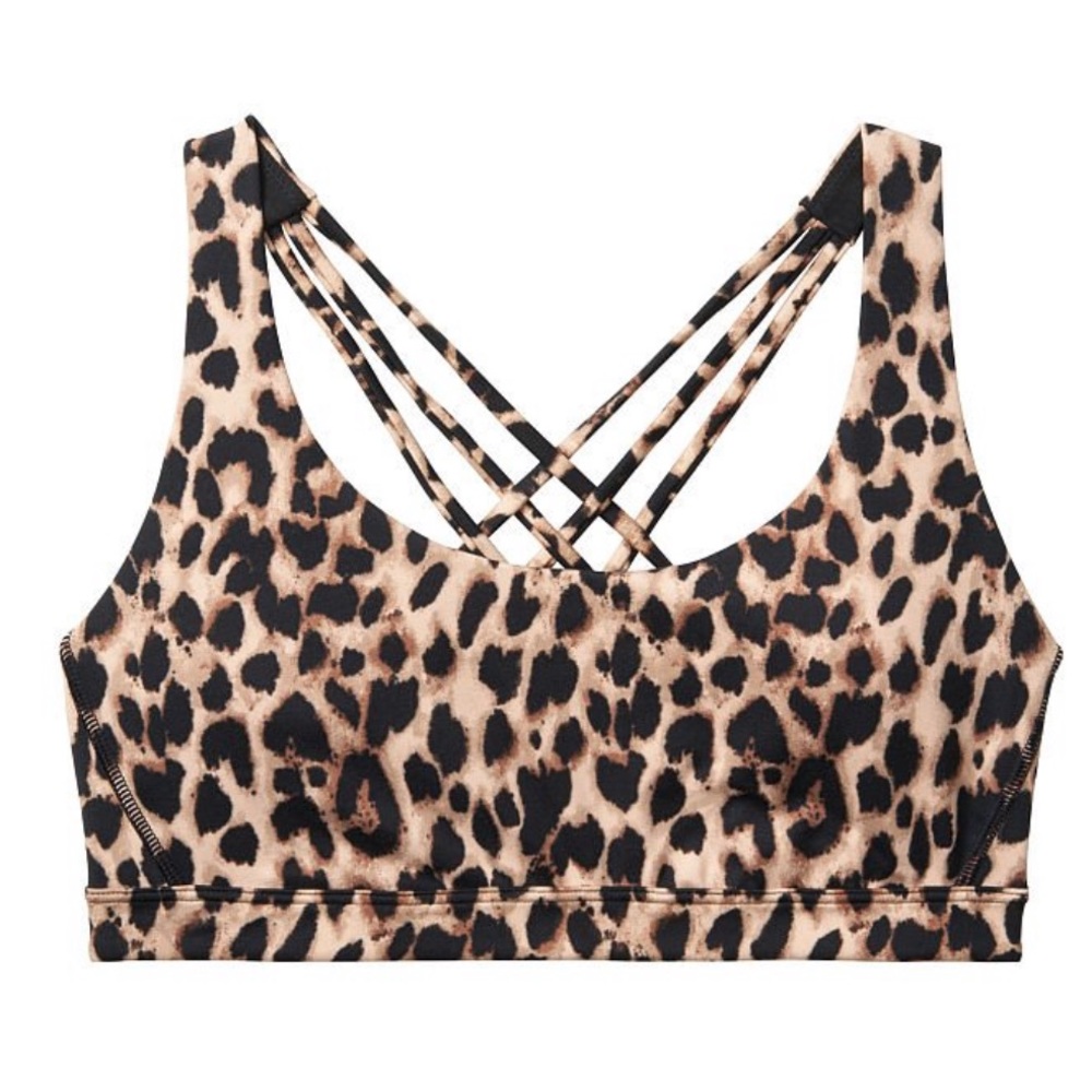 Leopard Essential Strappy Back Sports Bra